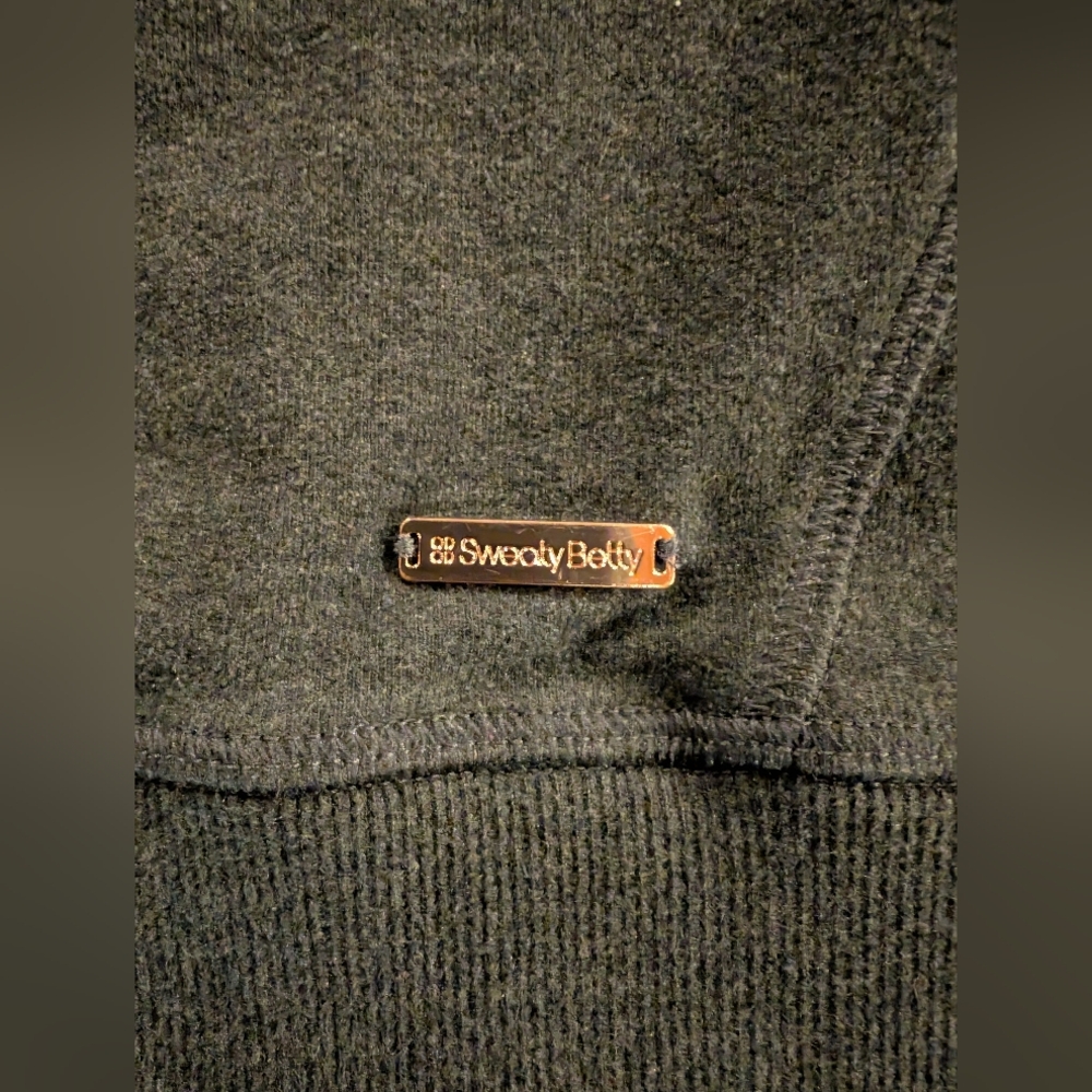 Sweaty Betty Luxe Simhasana Sweatshirt Black Marl Size Large - Picture 12 of 14